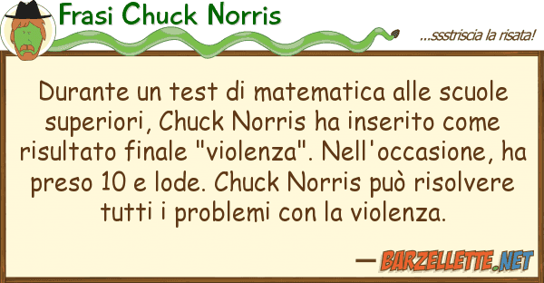 Frasi Chuck Norris durante test matematica scuol