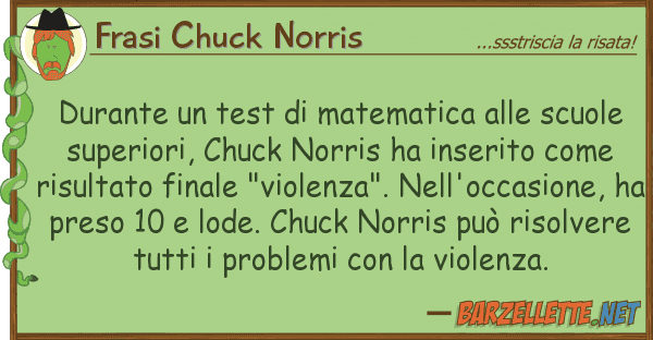 Frasi Chuck Norris durante test matematica scuol