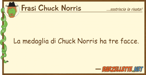 Frasi Chuck Norris medaglia chuck norris ha tre facce
