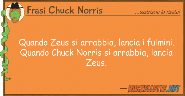 Frasi Chuck Norris quando zeus arrabbia, lancia fulmin