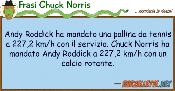 Frasi Chuck Norris andy roddick ha mandato pallina t