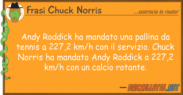 Frasi Chuck Norris andy roddick ha mandato pallina t
