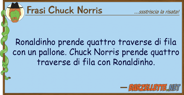Frasi Chuck Norris ronaldinho prende quattro traverse fi
