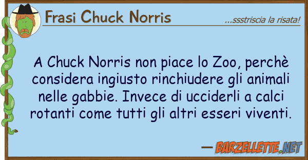 Frasi Chuck Norris chuck norris piace zoo, perchè