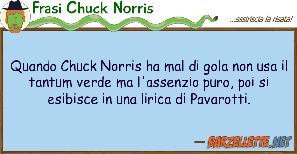 Frasi Chuck Norris quando chuck norris ha mal gola u