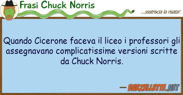 Frasi Chuck Norris quando cicerone faceva liceo profes