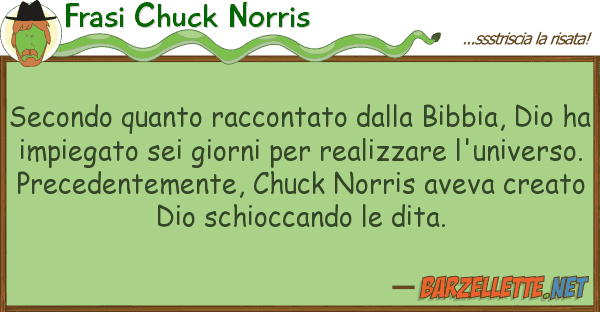 Frasi Chuck Norris secondo raccontato bibbia,
