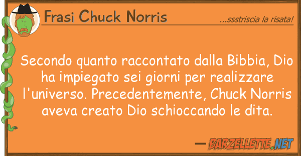 Frasi Chuck Norris secondo raccontato bibbia,