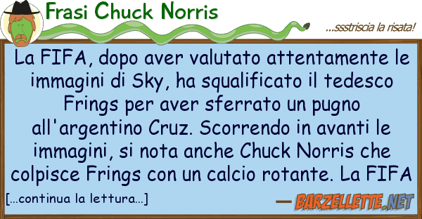 Frasi Chuck Norris fifa, dopo aver valutato attentamente