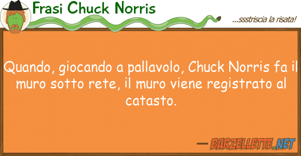 Frasi Chuck Norris quando, giocando pallavolo, chuck norr