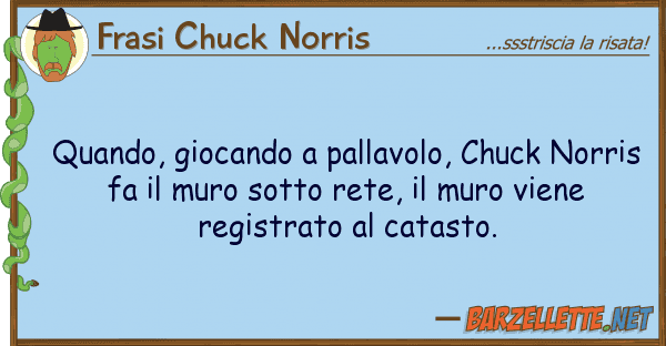 Frasi Chuck Norris quando, giocando pallavolo, chuck norr