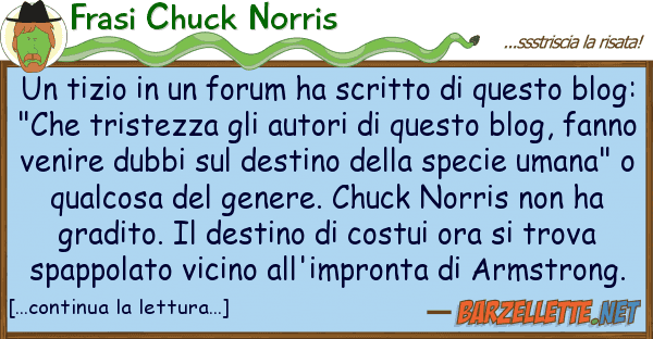 Frasi Chuck Norris tizio forum ha scritto quest