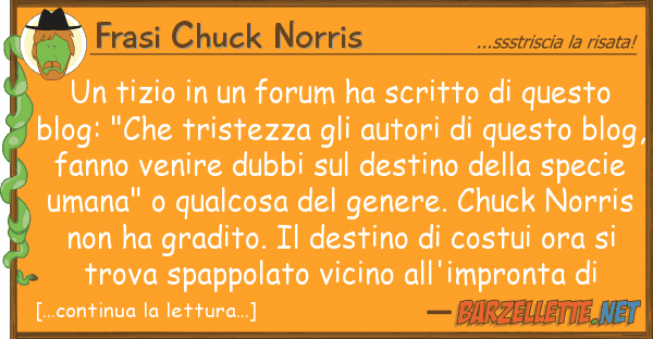Frasi Chuck Norris tizio forum ha scritto quest