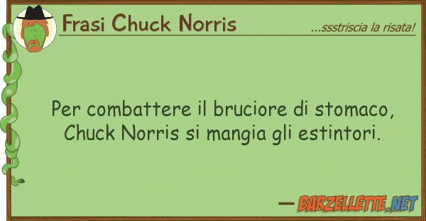 Frasi Chuck Norris combattere bruciore stomaco,