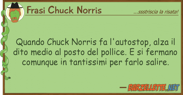 Frasi Chuck Norris quando chuck norris fa l'autostop, alza