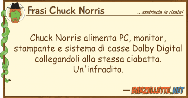Frasi Chuck Norris chuck norris alimenta pc, monitor, stamp