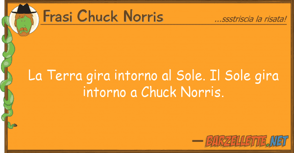 Frasi Chuck Norris terra gira intorno sole. sole g