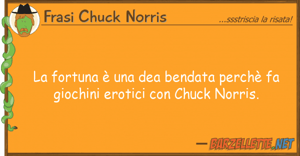 Frasi Chuck Norris fortuna è dea bendata perchè fa