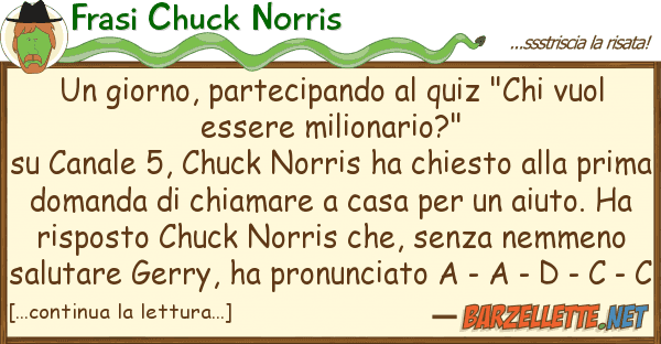 Frasi Chuck Norris giorno, partecipando quiz "chi vuo