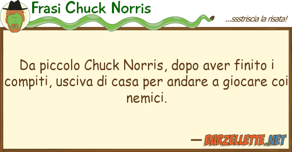 Frasi Chuck Norris piccolo chuck norris, dopo aver finit