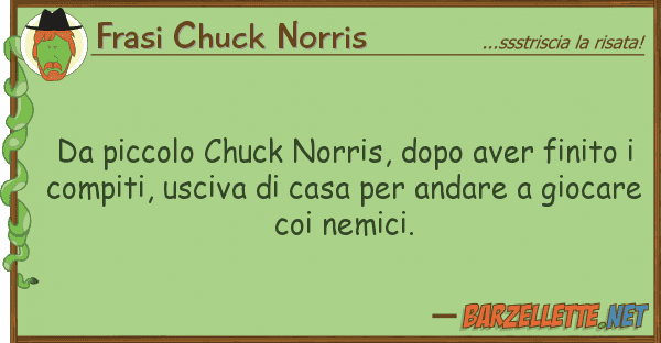 Frasi Chuck Norris piccolo chuck norris, dopo aver finit