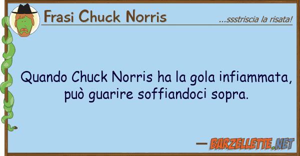 Frasi Chuck Norris quando chuck norris ha gola infiammat