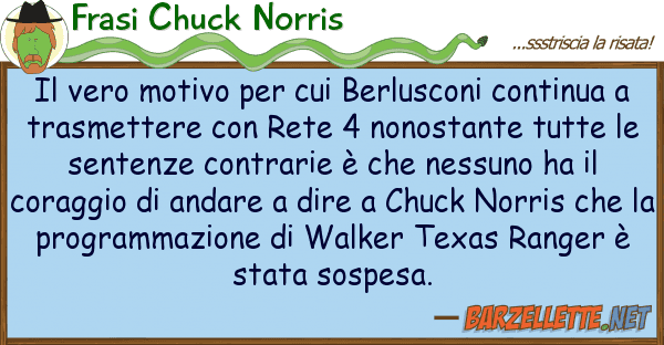 Frasi Chuck Norris vero motivo berlusconi contin