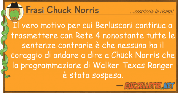 Frasi Chuck Norris vero motivo berlusconi contin
