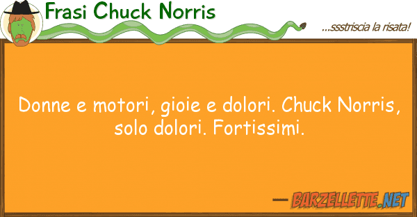 Frasi Chuck Norris donne motori, gioie dolori. chuck no