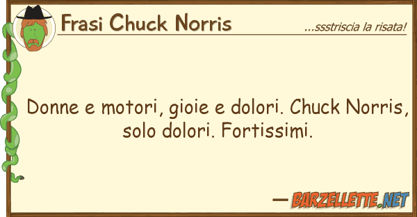 Frasi Chuck Norris donne motori, gioie dolori. chuck no