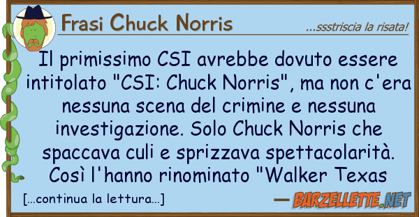 Frasi Chuck Norris primissimo csi avrebbe dovuto essere