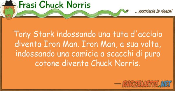 Frasi Chuck Norris tony stark indossando tuta d'acciaio