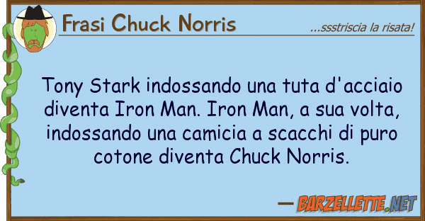 Frasi Chuck Norris tony stark indossando tuta d'acciaio