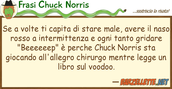 Frasi Chuck Norris volte capita stare male, aver