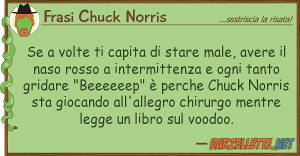 Frasi Chuck Norris volte capita stare male, aver