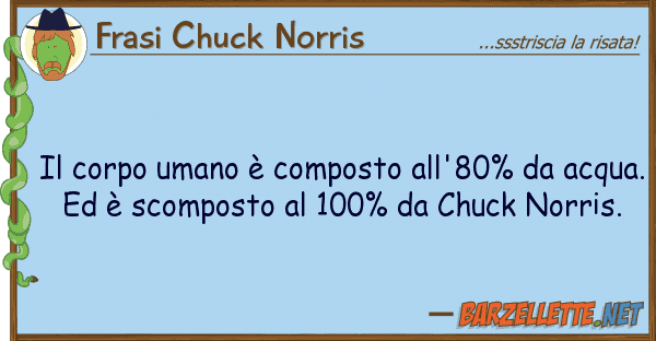 Frasi Chuck Norris corpo umano è composto all'80% ac