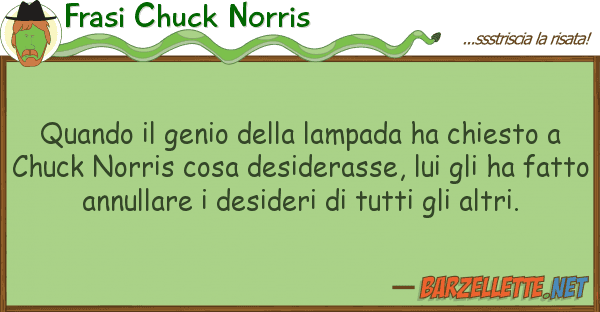 Frasi Chuck Norris quando genio lampada ha chiesto