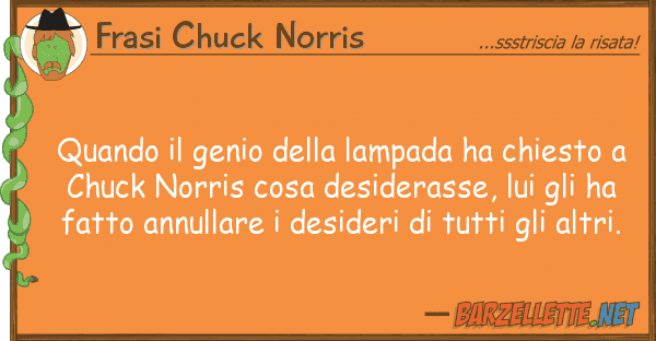 Frasi Chuck Norris quando genio lampada ha chiesto