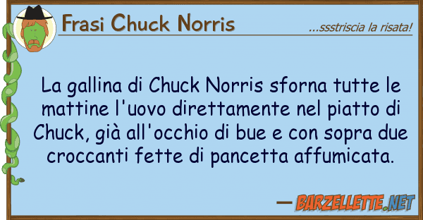 Frasi Chuck Norris gallina chuck norris sforna tutte
