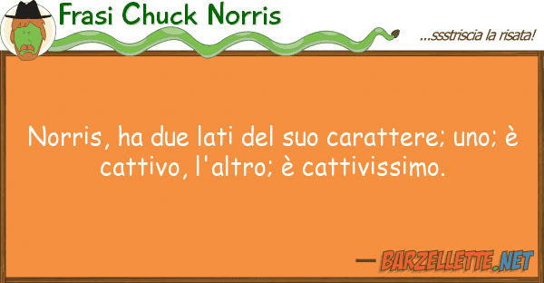 Frasi Chuck Norris norris, ha due lati carattere; u