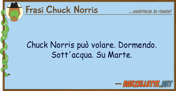 Frasi Chuck Norris chuck norris può volare. dormendo. sott
