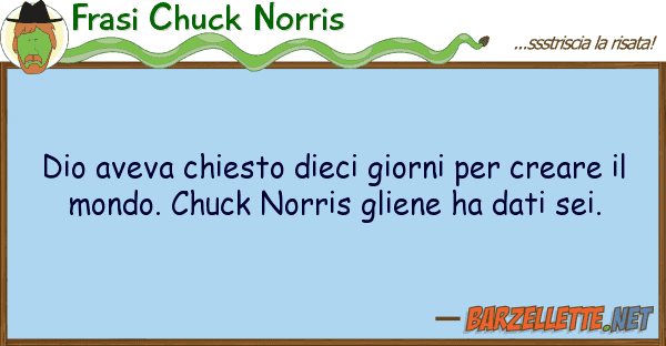 Frasi Chuck Norris dio aveva chiesto dieci giorni crear