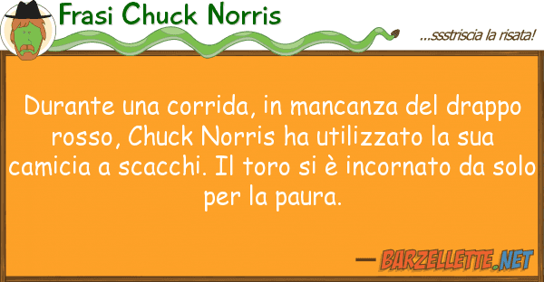 Frasi Chuck Norris durante corrida, mancanza dra