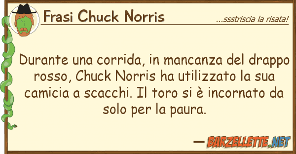 Frasi Chuck Norris durante corrida, mancanza dra