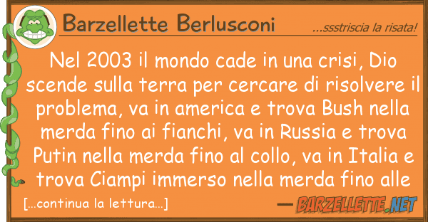 Barzellette Berlusconi 2003 mondo cade crisi, dio