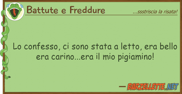 Battute e Freddure confesso, sono stata letto, era