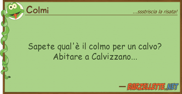 Colmi sapete qual'è colmo calvo? ab