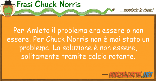 Frasi Chuck Norris amleto problema era essere