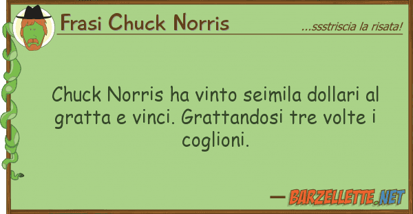 Frasi Chuck Norris chuck norris ha vinto seimila dollari