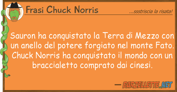 Frasi Chuck Norris sauron ha conquistato terra mezzo